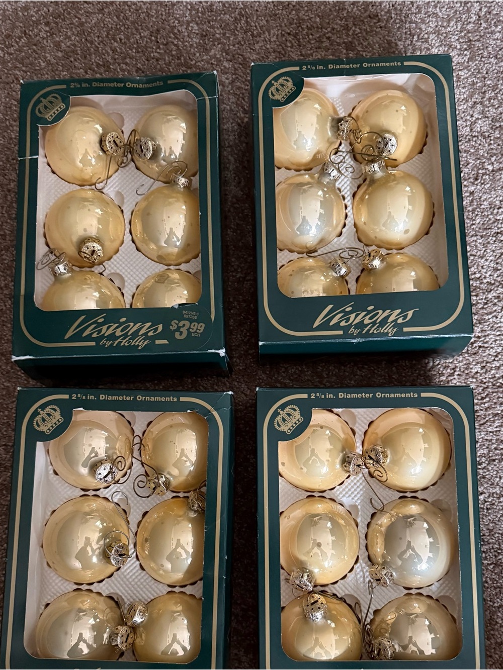 Vintage Holiday Glass Ornament Set - Shiny Baubles (Set of 24)